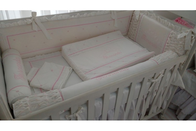 Kit Berço Branco e Rosa Básico - Imagem 3