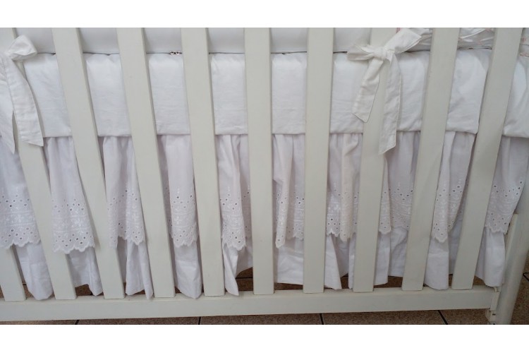 Kit Berço Branco e Rosa Básico - Imagem 4