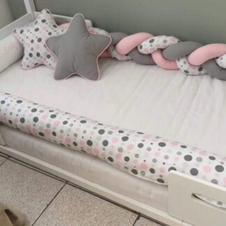 Kit Mini Cama Montessoriano Rosa Cinza