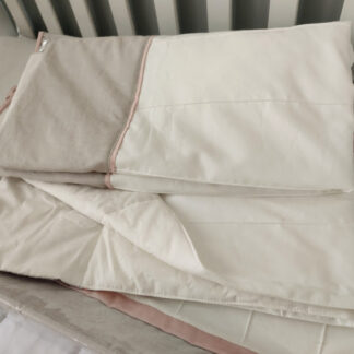 Edredom de Berço Matelasse Cinza e Branco