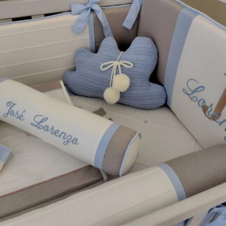 Kit Berço Nuvem Azul Básico