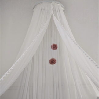 Mosquiteiro Dossel Micro-tule com Pompom