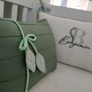 Kit Berço Verde Malva e Folhas