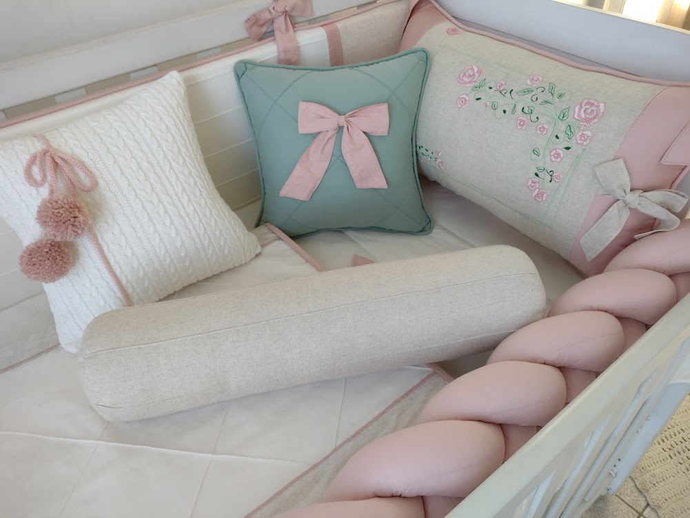 Kit berço Rose Linho Floral Ninho