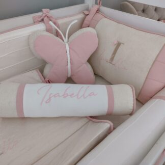 Kit Berço Rose Linho Borboleta