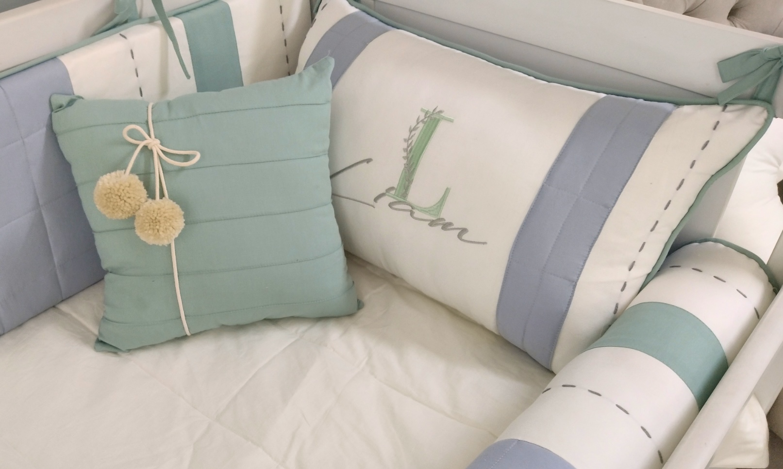 Kit Berço Azul Verde Clean - Imagem 2