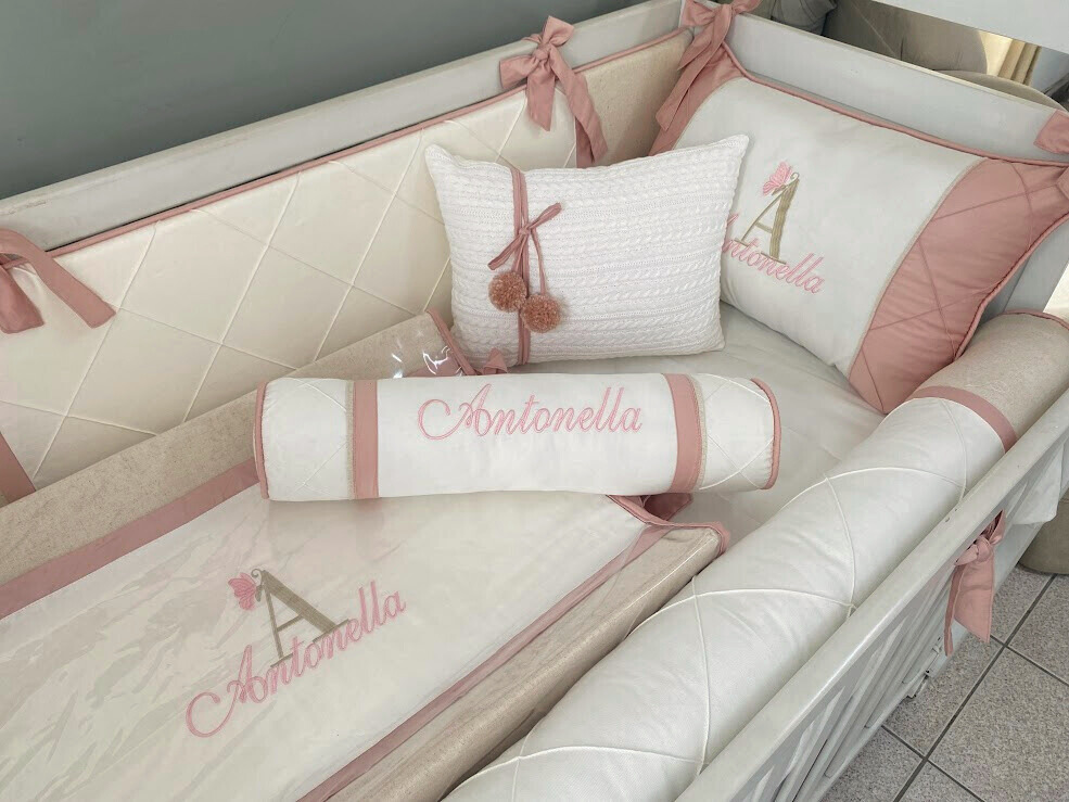 Kit Berço Rose Linho Borboleta - Imagem 2