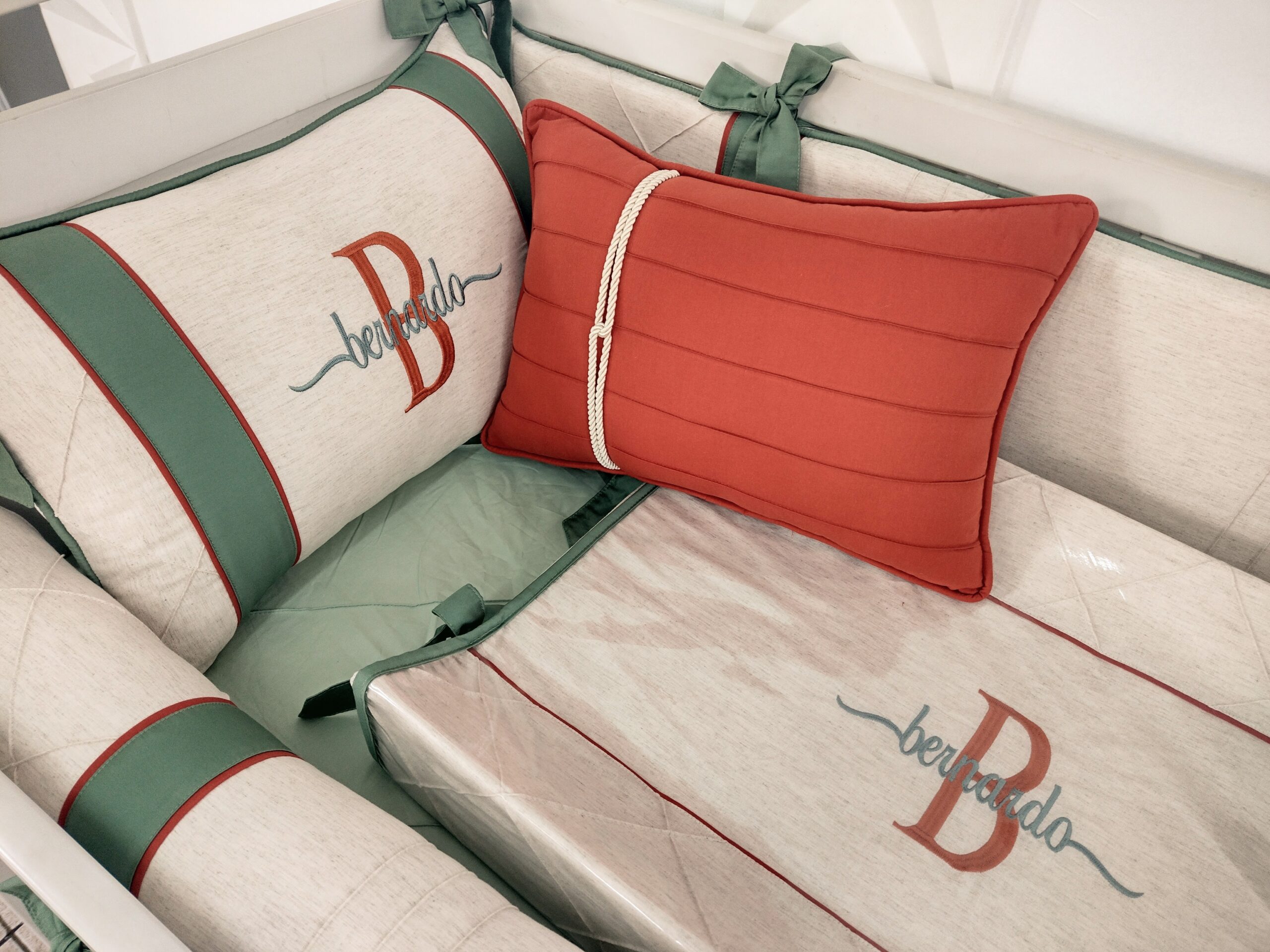 Kit Berço Terracota e Verde