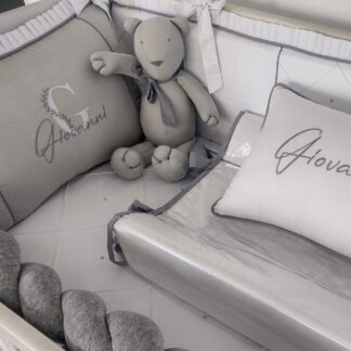 Kit Berço Plush Cinza 400 fios