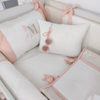 Kit Berço Off White e Rosê