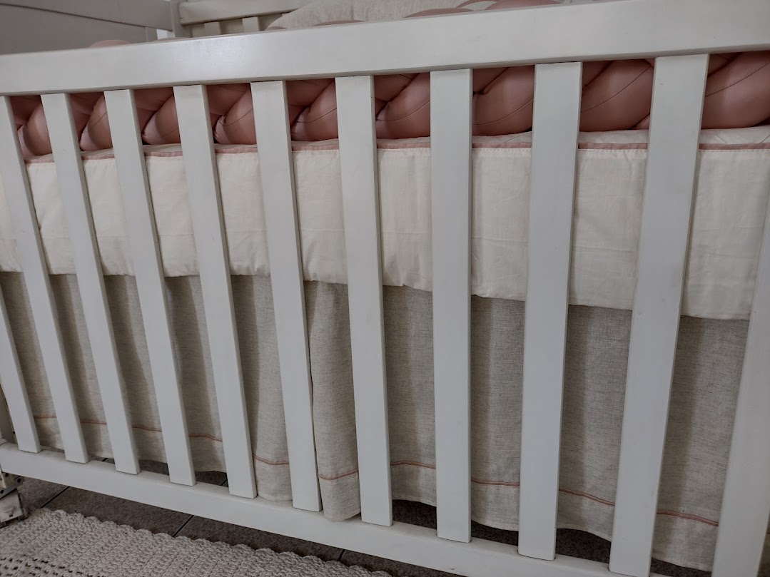 Kit Berço Rose 400 fios Linho e Cinza - Imagem 3