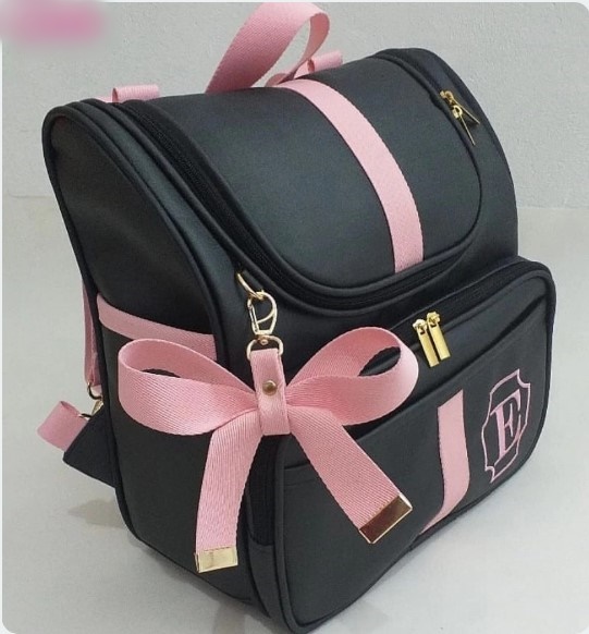 Mochila Maternidade 2 em 1 - Preto e Rosa - Imagem 2
