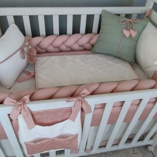 Kit Berço Rose Verde Malva Básico