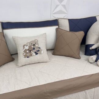 Kit Cama Babá Ursinho Petróleo e Linho