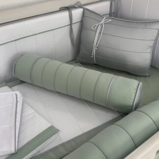 Kit Berço Verde Malva e Cinza