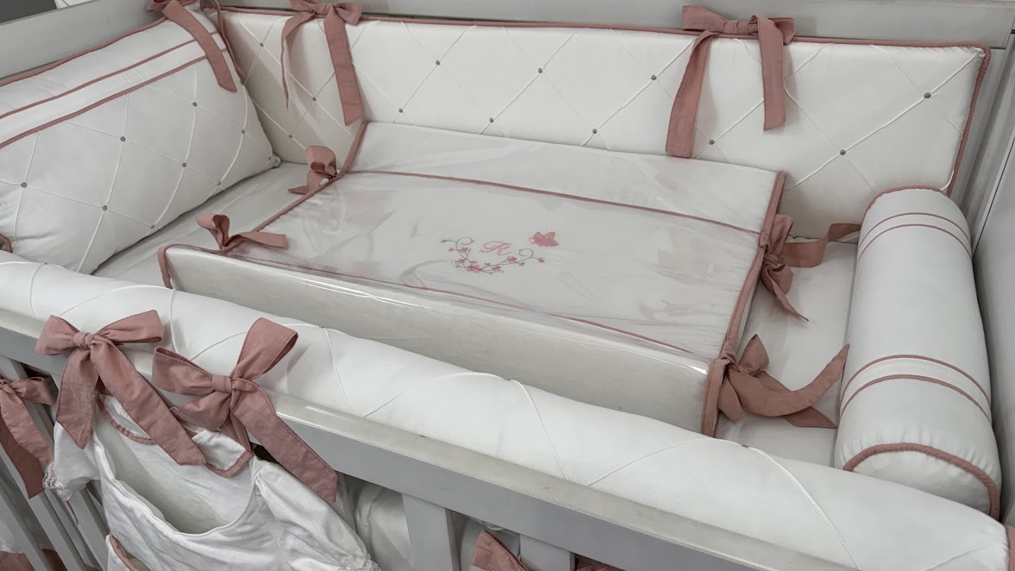 Kit Berço Rose Floral Borboleta - Imagem 3