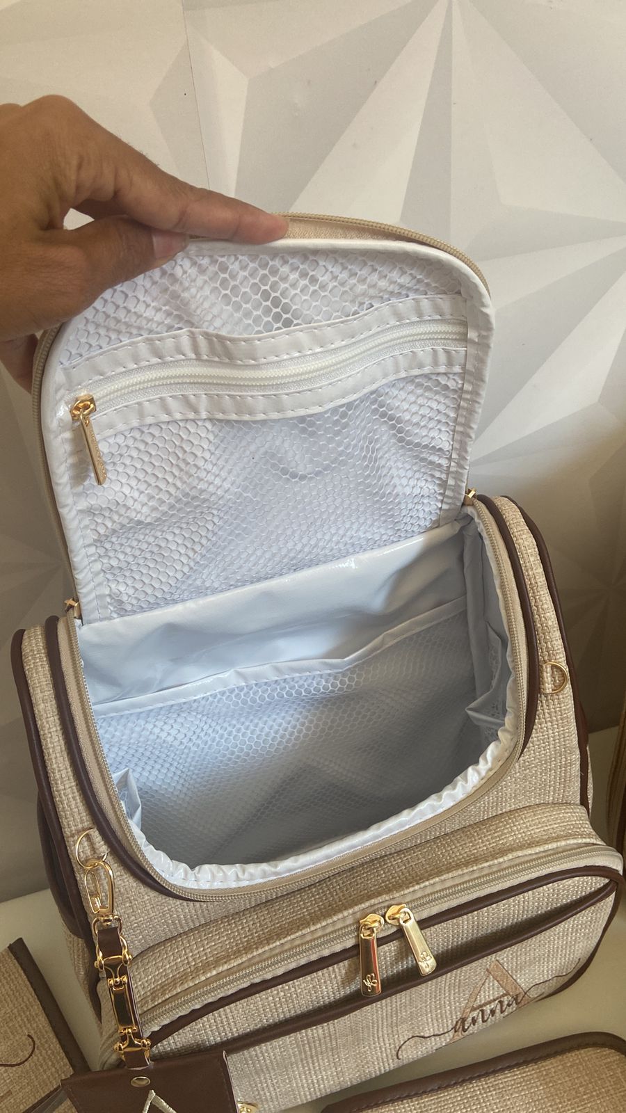 Mochila Maternidade 2 em 1 - Linho e Marrom - Imagem 2