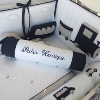 Kit Berço Carros Marinho Cinza