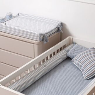 Kit Berço Tricô Azul Clean