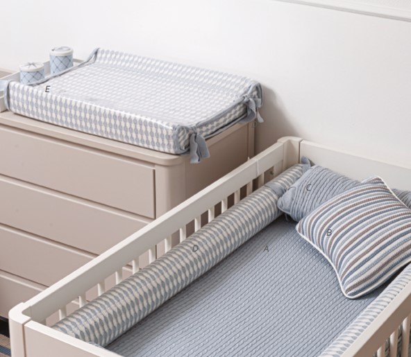 Kit Berço Tricô Azul Clean