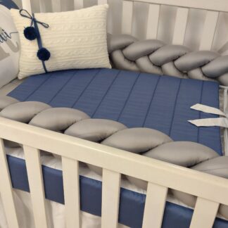 Kit Berço Petróleo e Cinza 400 Fios