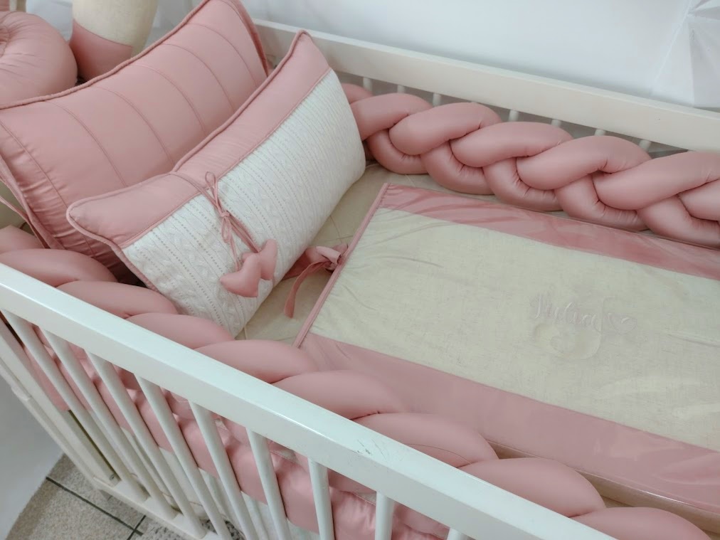 Kit Berço 400 fios e Tricô Corações - Imagem 3