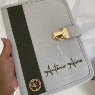 Porta Caderneta de Vacinação Cinza Verde Militar