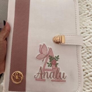 Porta Caderneta de Vacinação Rose Borboleta