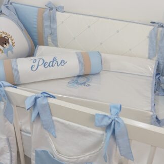 Kit Berço Azul e Bege