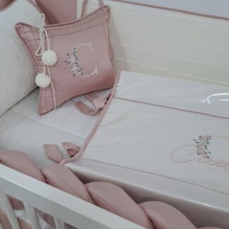 Kit Berço Corações Tricô 400 Fios